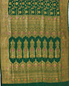 Zeenat mahal Emerald Green Katan Silk Sari