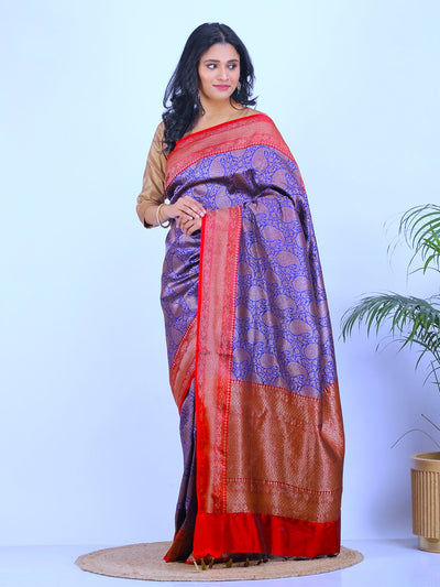Fiza Blue Brocade Silk Saree