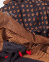 Ebony Black Matka Georgette Saree