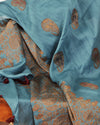 Surmai Slate Grey Matka Georgette Saree