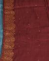 Surmai Slate Grey Matka Georgette Saree