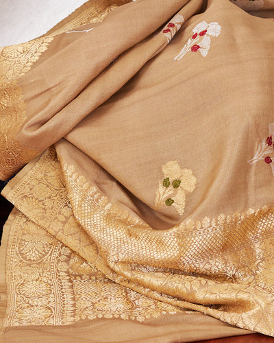 Treasured Moments Sepia Green Tussar Georgette Saree