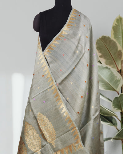 Beryl Ivy Light Green Tussar Georgette Saree
