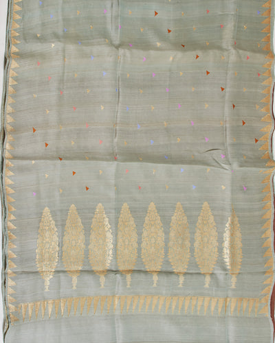 Beryl Ivy Light Green Tussar Georgette Saree