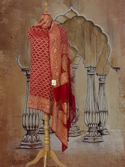 Mallika Red Bandhani Dupatta