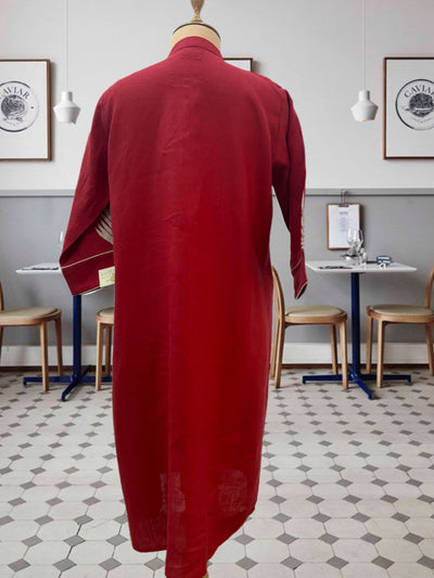Red linen Kurta