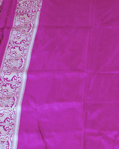 Bandhavgarh Magenta Purple Shikargah Katan Silk Saree