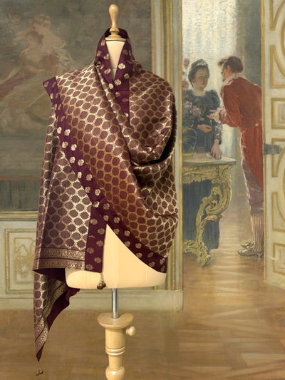 Zahra Maroon Silk Dupatta