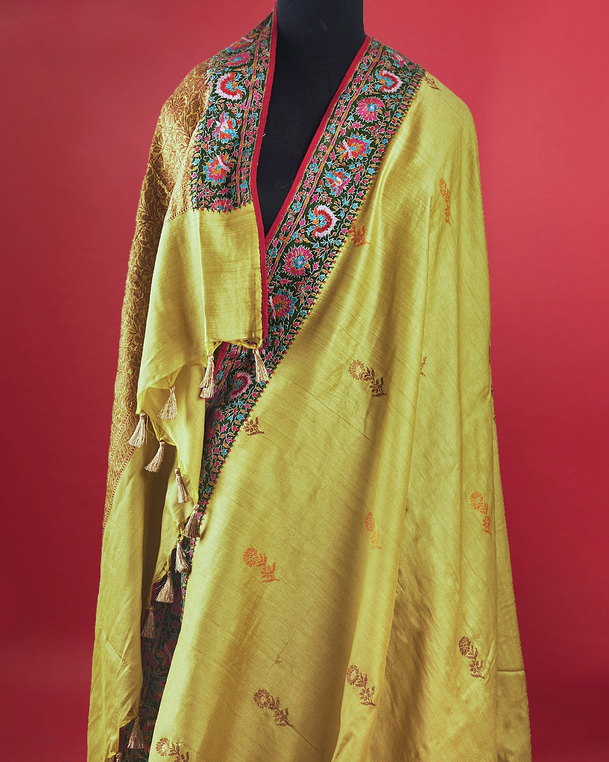 Noorjahan Green Kashmiri Jamavar Matka Georgette Saree