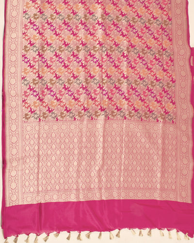 Yashodhara Pink Rangkaat Katan Silk Saree
