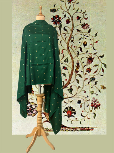 Sultana Dark Green Kadhuwa Booti Silk Dupatta