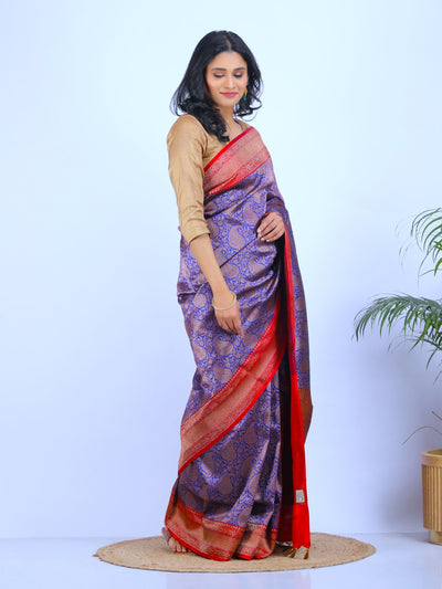 Fiza Blue Brocade Silk Saree