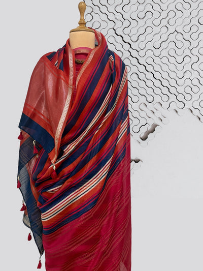 Summit Red Printed Cotton Saree