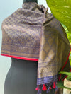 Malvika Grey Katan Silk Brocade Dupatta