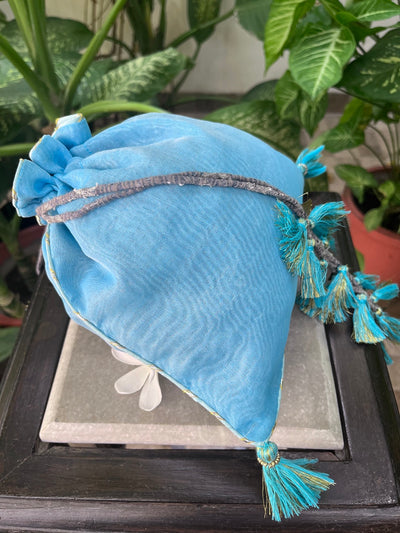 Navya Aqua Blue Gota Work Potli