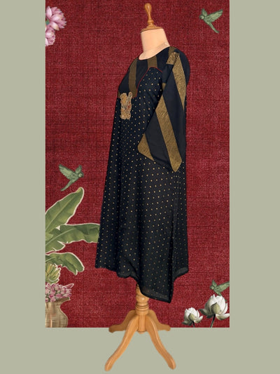 Black Kalamkari Matka Georgette Kurta