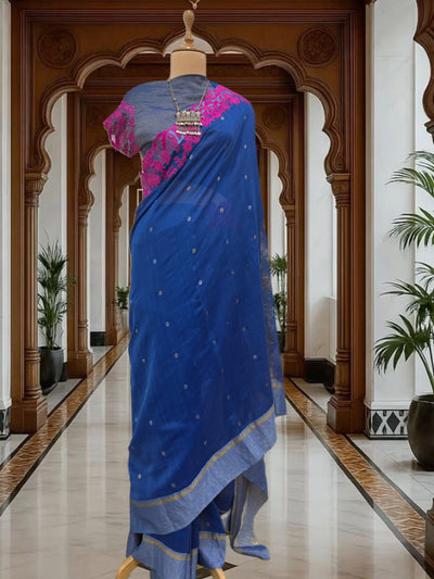 Neelima Blue Cutwork Cotton Sari