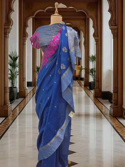 Neelima Blue Cutwork Cotton Sari