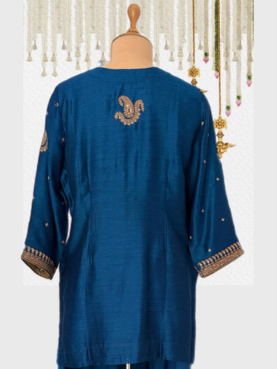 Teal Blue Sharara 2piece Set