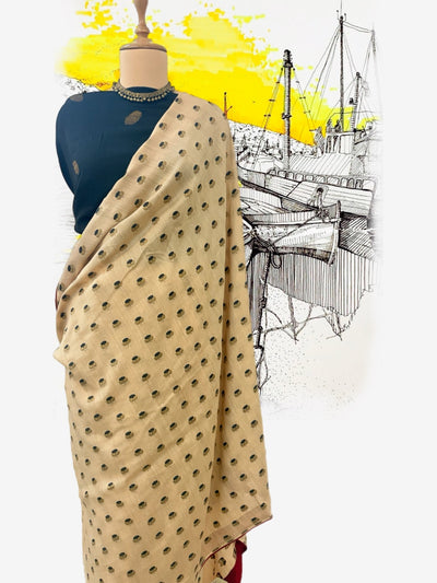 Fort Kochi Beige Matka Georgette Saree
