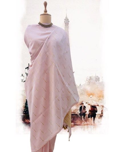 Pink & Gold Cotton Jamdani Saree