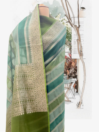 Mojito Green Organza Saree