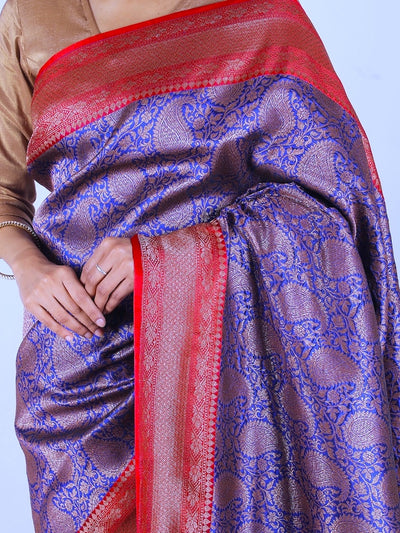Fiza Blue Brocade Silk Saree