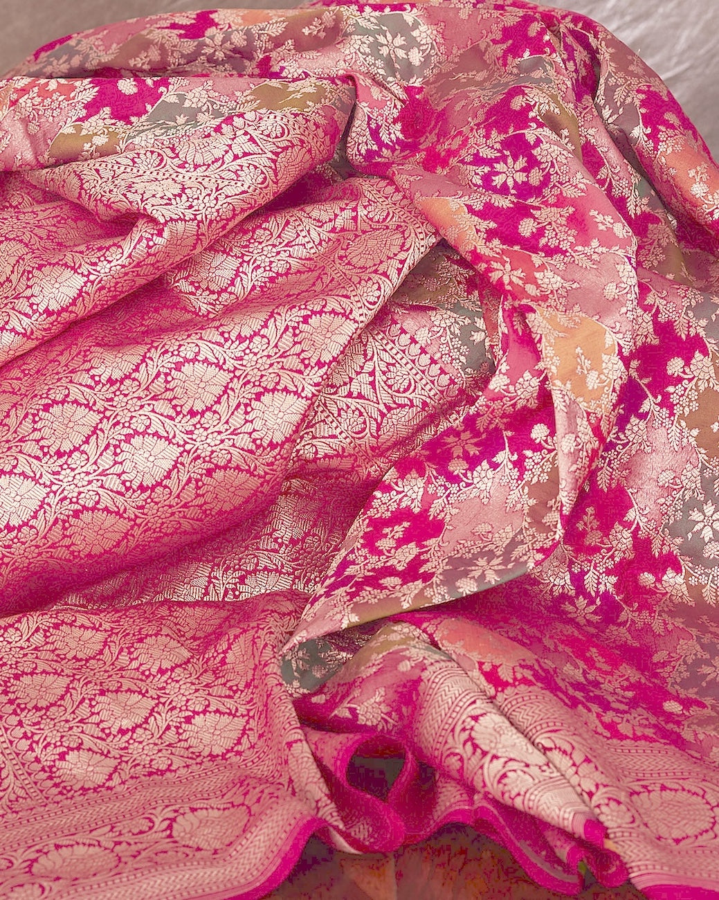Yashodhara Pink Rangkaat Katan Silk Saree