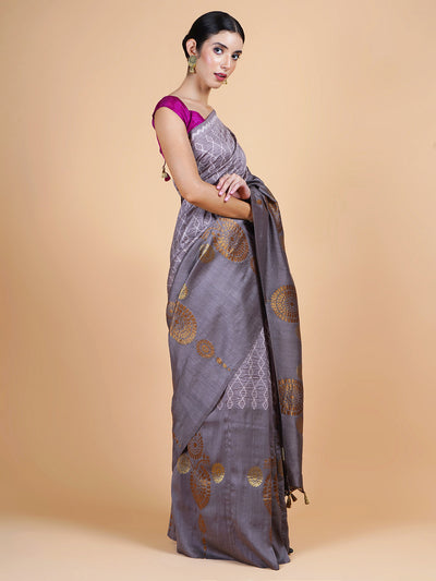 Shehzadi Grey Shibori Matka Georgette Sari