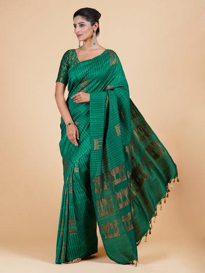 Sheshadri Green Shibori Matka Georgette Saree