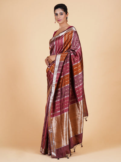Gautami Brown Chinya Silk Saree