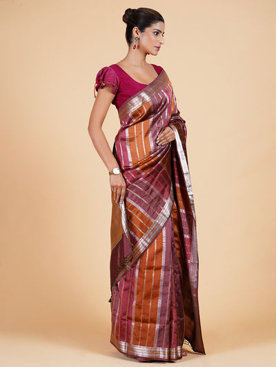 Gautami Brown Chinya Silk Saree