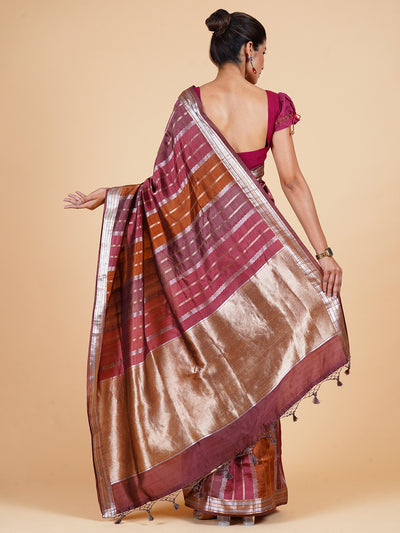 Gautami Brown Chinya Silk Saree