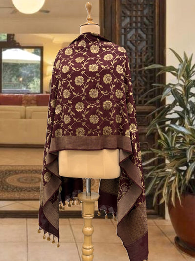 Chestnut Brown Moonga Dupatta