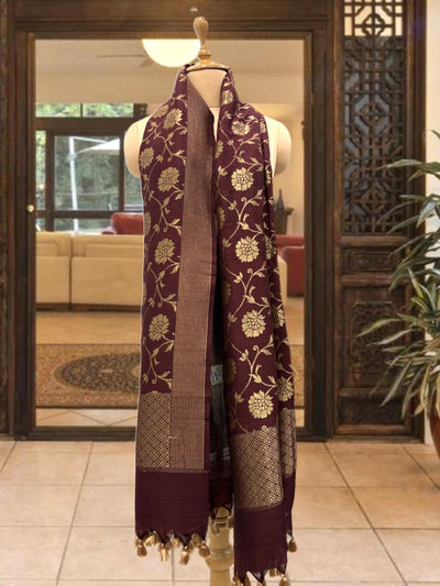 Chestnut Brown Moonga Dupatta
