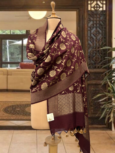Chestnut Brown Moonga Dupatta