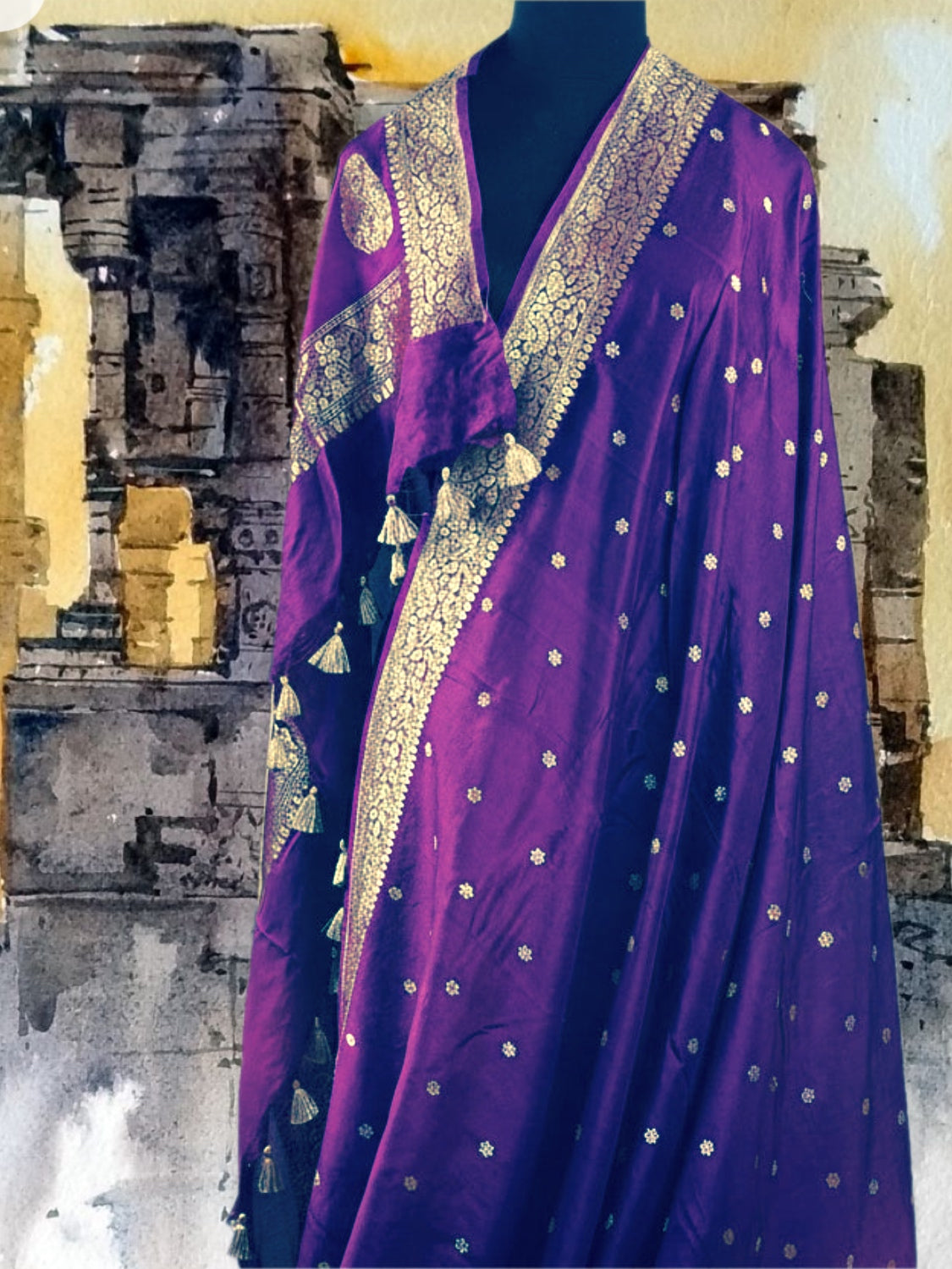Katyayani purple Soft Silk Saree