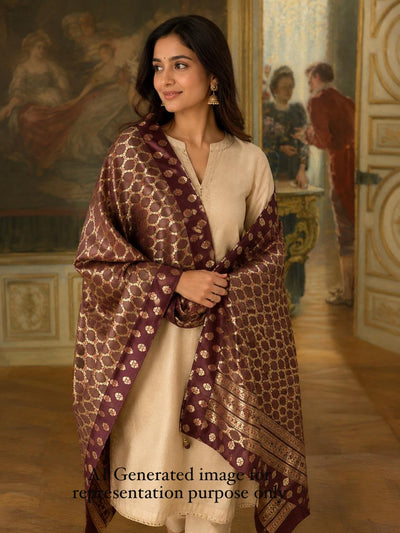 Zahra Maroon Silk Dupatta