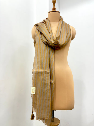 Gold Stripe Tissue Stole