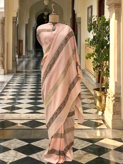 Katrina Peach Matka Georgette Saree