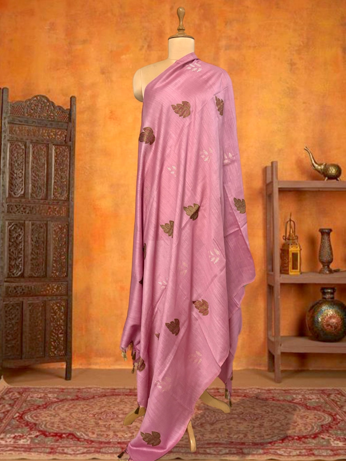 Kumudini Pink Matka Georgette Dupatta