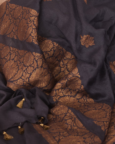Midnight Mystique Black Matka Georgette Saree