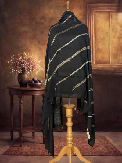 Ebony Black Matka Georgette Dupatta