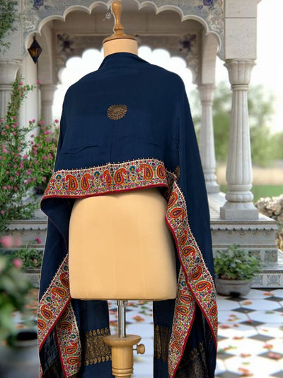 Gulmarg Jamavar Blue Matka Georgette Dupatta