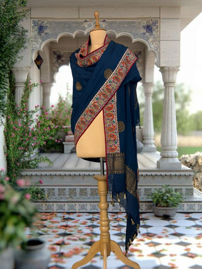 Gulmarg Jamavar Blue Matka Georgette Dupatta