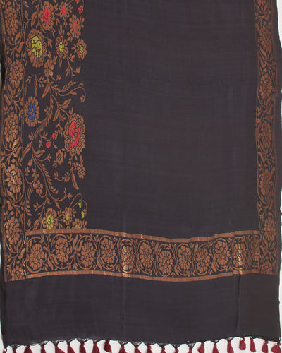 Benazir Black Matka Georgette Saree