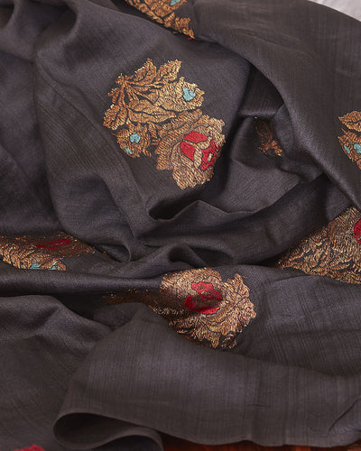 Rosa Black Matka Georgette Saree