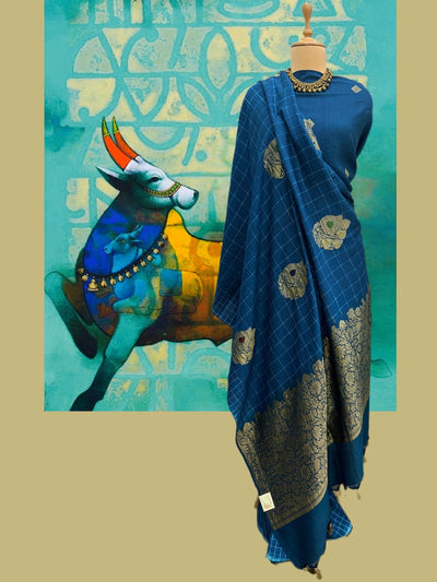 Neelkanth Blue Shibori Matka Georgette Saree