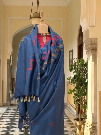 Mozambique Blue Matka Georgette Saree
