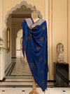 Gulmarg Blue Kashmiri Jamavar Matka Georgette Dupatta